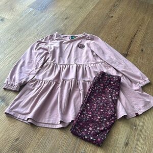 Nano girls tiered jersey tunic & matching flowered pants